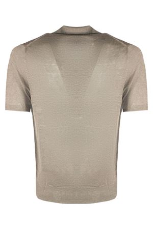 Beige linen blend polo shirt DIANA STUDIO | MSS25SIN5623